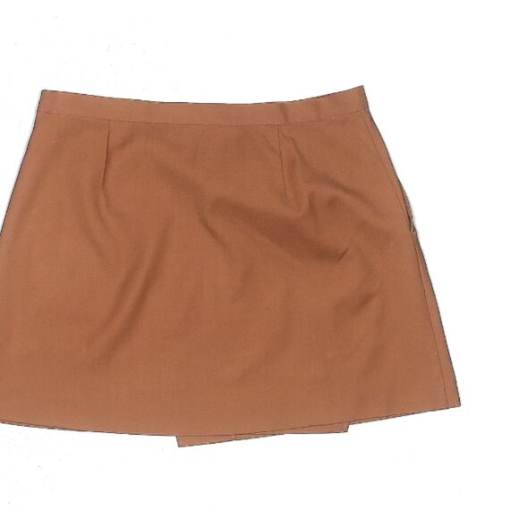 Theory wrap skirt, brown, tan, 100% wool - Picture 2 of 4